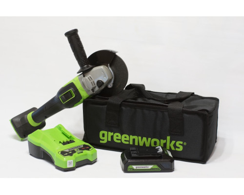 Аккумуляторная угловая шлифовальная машина GreenWorks GD24AG 3200207UA