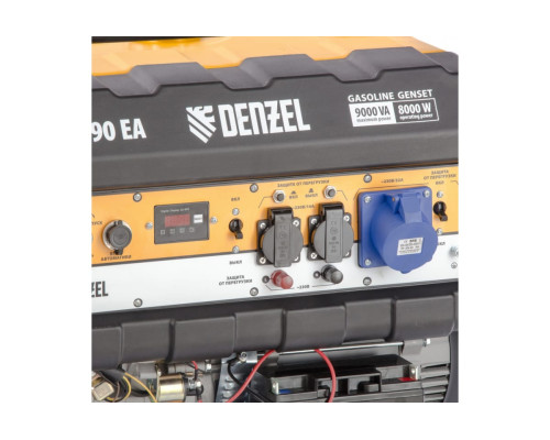 Бензиновый генератор DENZEL PS 90 EA, 9,0 кВт, 230В, 25л 946934 Бензиновый генератор DENZEL PS 90 EA, 9,0 кВт, 230В, 25л 946934