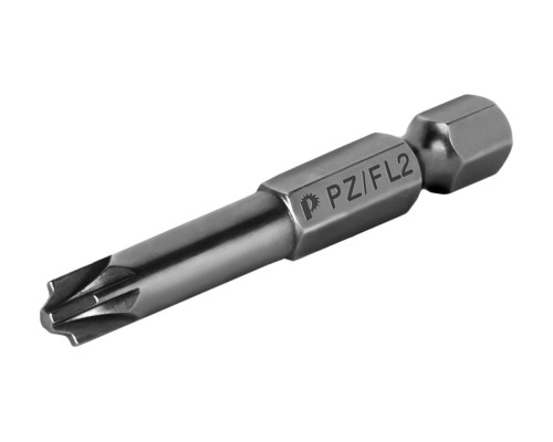 Бита отверточная Профи PZ/FL2, 50 мм, 2 шт для электротехнических работ ПРАКТИКА 906-814