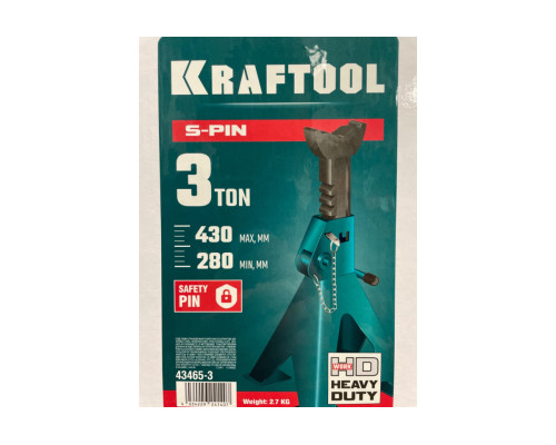 Cтраховочная усиленная подставка со штифтом KRAFTOOL S-PIN 3 т, 280-430 мм 43465-3 Cтраховочная усиленная подставка со штифтом KRAFTOOL S-PIN 3 т, 280-430 мм 43465-3