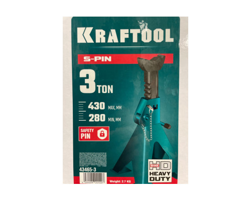 Cтраховочная усиленная подставка со штифтом KRAFTOOL S-PIN 3 т, 280-430 мм 43465-3