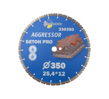 Диск алмазный отрезной Бетон Pro AGGRESSOR 350х25.4х12 мм TRIO-DIAMOND 330350