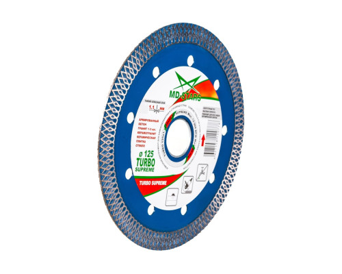 Диск алмазный TURBO SUPREME (125х22.2х1.1х10 мм) MD-STARS TSPRM12522 Диск алмазный TURBO SUPREME (125х22.2х1.1х10 мм) MD-STARS TSPRM12522