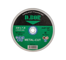 Диск отрезной по металлу METAL-CUT (230x1.9x22.23 мм; A46T-BF; F41) D.BOR F41-MC-230-19-22