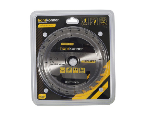 Диск пильный 190х30 мм, 24Z Hanskonner H9022-190-30-24T