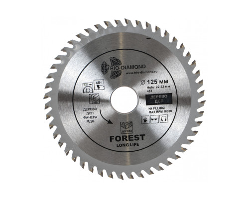 Диск пильный по дереву (125x22.23 мм; 48Т) TRIO-DIAMOND FLL802