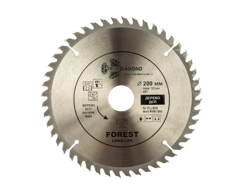 Диск пильный по дереву (200х32/30 мм; 48Т) TRIO-DIAMOND FLL830