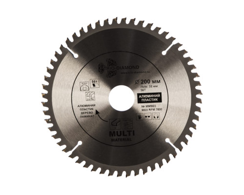 Диск пильный по мультиматериалам (200х32/30 мм; 56Т) TRIO-DIAMOND MM903