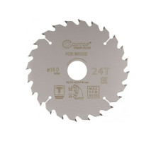 Диск пильный с тефлоновым покрытием по дереву Profi plus 160x1.3/2x30/25.4/20/16 мм, 24Т CUTOP 75-16024Т