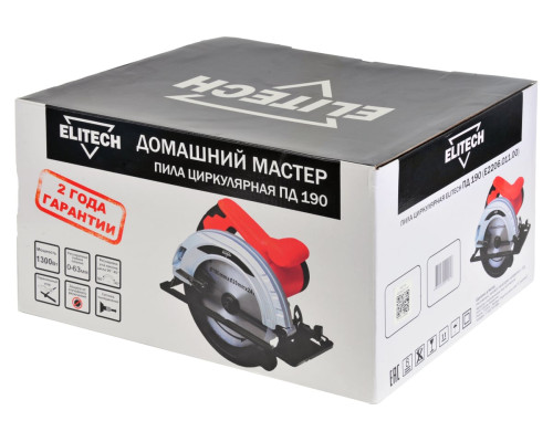 Дисковая пила Elitech ПД 190 домашний мастер 202422