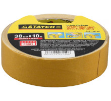Двусторонняя клейкая лента STAYER "Profi" армированная тканью 38 мм х 10 м 1217-38-10