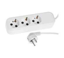 Электрический удлинитель ПВС 0.75кв мм, 3 гнезда, 2200Вт, 5м, заземление СИБИН 55034-5