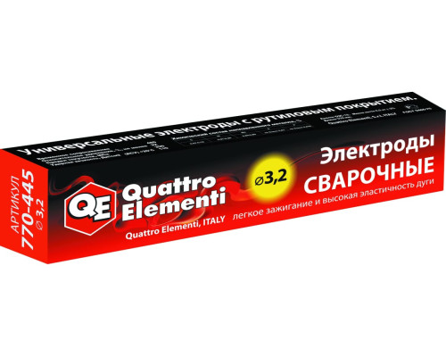 Электрод сварочный рутиловый (3.2 мм; 4.5 кг) QUATTRO ELEMENTI 770-445 Электрод сварочный рутиловый (3.2 мм; 4.5 кг) QUATTRO ELEMENTI 770-445