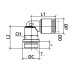 Фитинг L-образный 12 мм с наружной металлической резьбой G1/4" CDC Pneumatics BPL 12G02