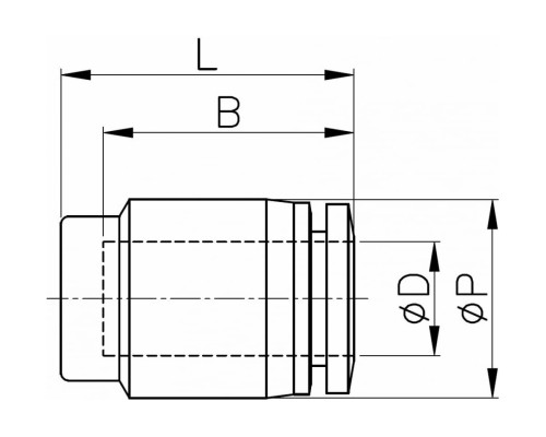 Фитинг-наконечник заглушка на пластиковую трубку 12 мм CDC Pneumatics PPF 12N