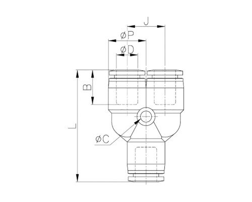 Фитинг Y-образный пластик 8 мм CDC Pneumatics PY 08N