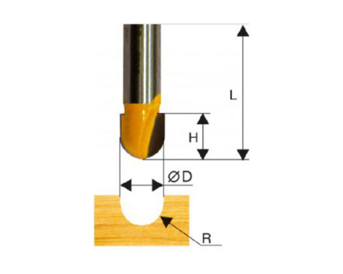 Фреза пазовая гальтельная (9.5х10 мм; R4.8 мм; хвостовик 8 мм) Энкор 46061