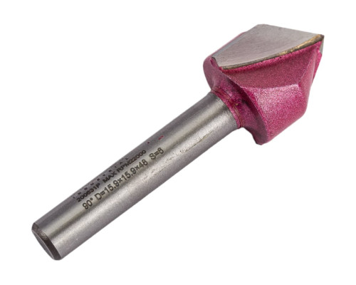 Фреза пазовая V-образная 90 градусов (15.9x15.9x45 мм; хв-к 6 мм) PROCUT 200631P