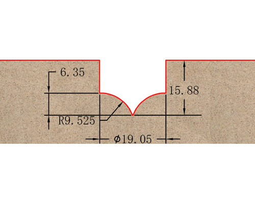 Фреза профильная для фасадов (19.05x15.88 мм; S=8 мм) Greencut BX11272