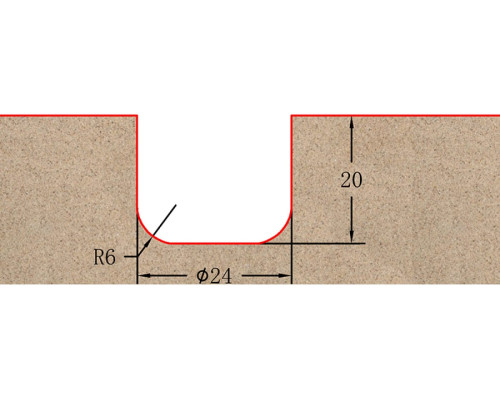 Фреза профильная для фасадов (24x20x65 мм; S=12 мм) Greencut BX11245
