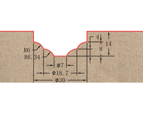 Фреза профильная для фасадов (30x14x59 мм; S=12 мм) Greencut BX11197