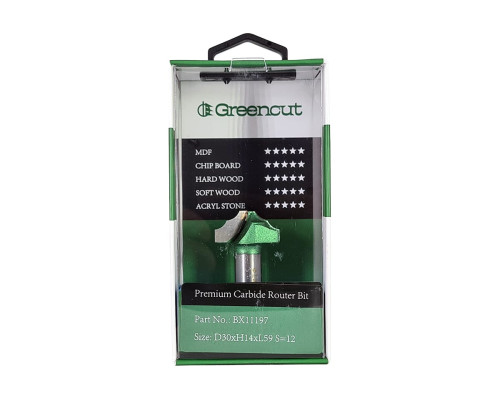 Фреза профильная для фасадов (30x14x59 мм; S=12 мм) Greencut BX11197