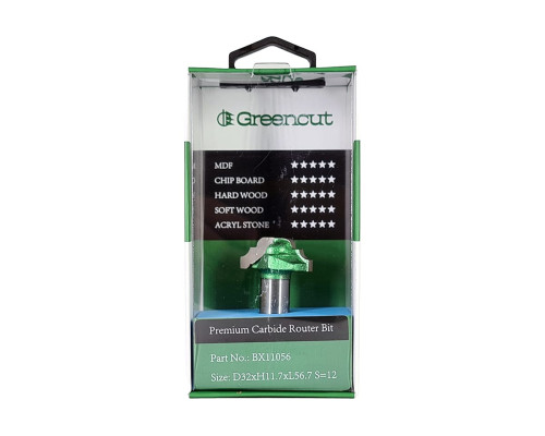 Фреза профильная для фасадов (32x11.7x56.7 мм; S=12 мм) Greencut BX11056