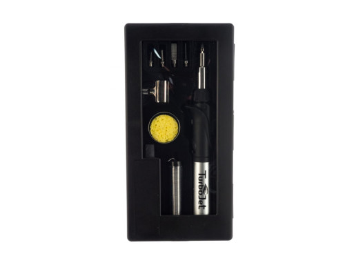 Газовый паяльник с пъезоподжигом в наборе Turbojet TJ150-B