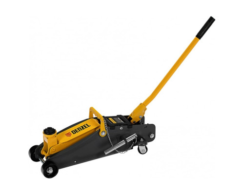 Гидравлический подкатной домкрат Denzel с фиксатором, 2.8 т, 135-385 мм 51155