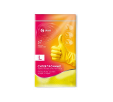 Хозяйственные латексные перчатки Grass суперпрочные, желтые, размер L IT-0742