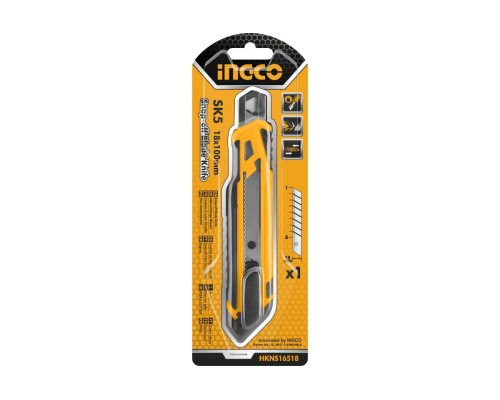 Канцелярский нож INGCO 173х100х18мм HKNS16518 Канцелярский нож INGCO 173х100х18мм HKNS16518