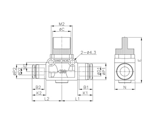 Клапан отсечной 3-х позиционный, со сбросом давления 10 мм CDC Pneumatics HVU10-10