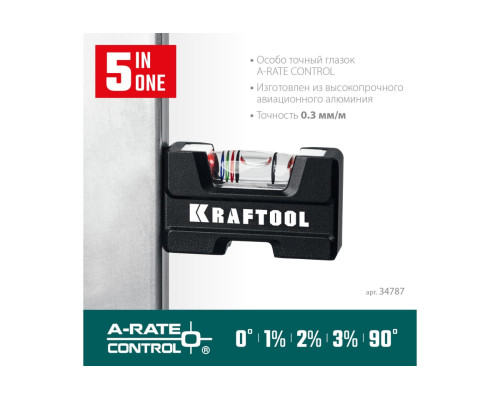 Компактный литой магнитный уровень KRAFTOOL 5-в-1 76 мм 34787