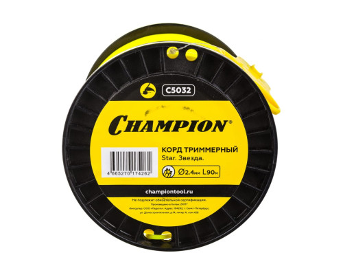 Корд триммерный Star (2.4 мм; 90 м; звезда) CHAMPION C5032