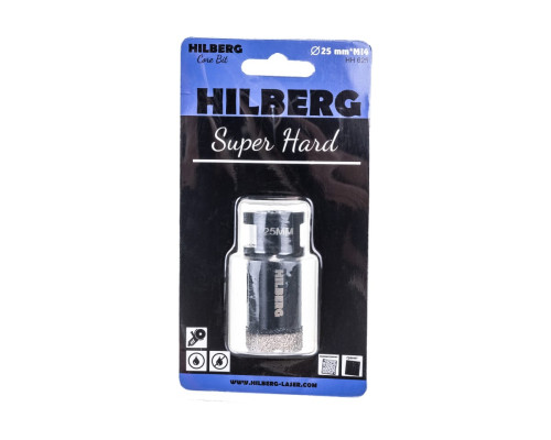 Коронка алмазная по керамике и керамограниту Super Hard (25 мм; M14) Hilberg HH625 Коронка алмазная по керамике и керамограниту Super Hard (25 мм; M14) Hilberg HH625