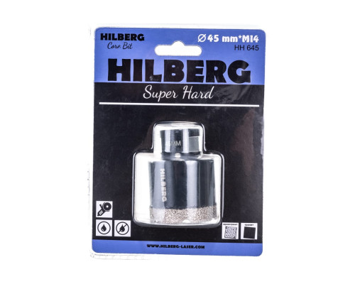 Коронка алмазная по керамике и керамограниту Super Hard (45 мм; M14) Hilberg HH645