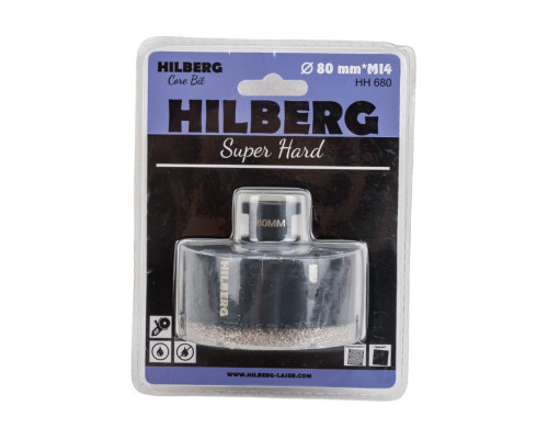 Коронка алмазная по керамике и керамограниту Super Hard (80 мм; M14) Hilberg HH680