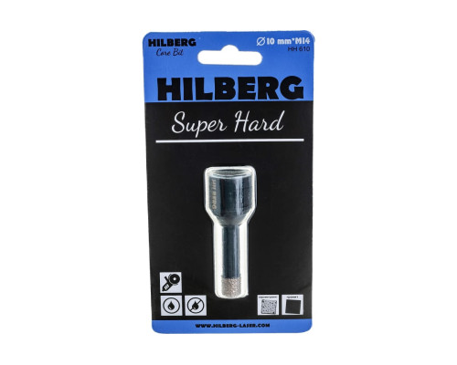 Коронка алмазная с воском по керамике и керамограниту Super Hard (10 мм; M14) Hilberg HH610