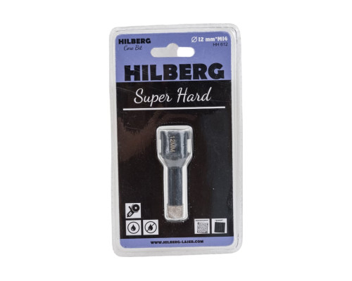 Коронка алмазная с воском по керамике и керамограниту Super Hard (12 мм; M14) Hilberg HH612 Коронка алмазная с воском по керамике и керамограниту Super Hard (12 мм; M14) Hilberg HH612