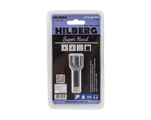 Коронка алмазная с воском по керамике и керамограниту Super Hard (12 мм; M14) Hilberg HH612 Коронка алмазная с воском по керамике и керамограниту Super Hard (12 мм; M14) Hilberg HH612