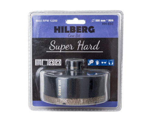 Коронка алмазная Super Hard 100 мм, M14 Hilberg HH691 Коронка алмазная Super Hard 100 мм, M14 Hilberg HH691