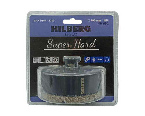 Коронка алмазная Super Hard 100 мм, M14 Hilberg HH691 Коронка алмазная Super Hard 100 мм, M14 Hilberg HH691