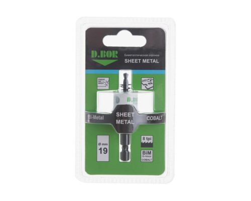 Коронка биметаллическая 19 мм комплект D.BOR D-HS-BIM-SM-20-019
