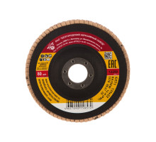 Круг лепестковый шлифовальный торцевой (тип КЛТ1, KK19XW, электрокорунд нормальный, P80, 125x22 мм) БАЗ 36563-125-80