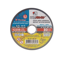 Круг отрезной абразивный по металлу 125х1,2х22,2 мм Луга 4603347328064