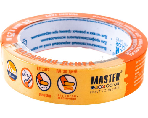 Малярная лента MASTER COLOR золотистая, рисовая бумага, термостойк. до 100C, 24 мм х 25 м 30-6122 Малярная лента MASTER COLOR золотистая, рисовая бумага, термостойк. до 100C, 24 мм х 25 м 30-6122