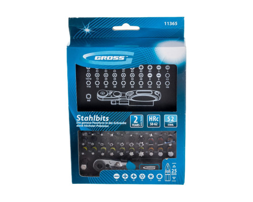 Набор бит и магнитный адаптер (33 предмета) GROSS 11365