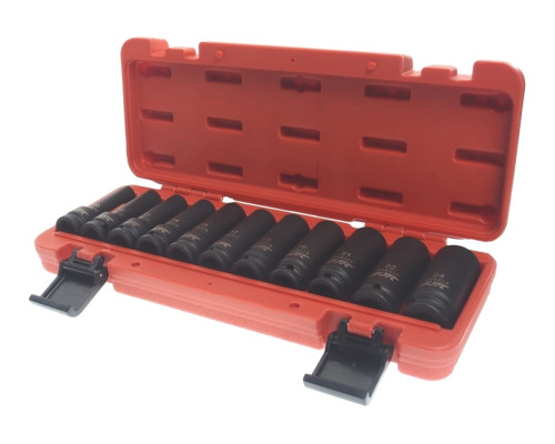 Набор головок торцевых глубоких ударных (11 шт; 10-24 мм; 12-гранные; 1/2") JTC-J411P