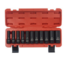 Набор головок торцевых глубоких ударных (11 шт; 10-24 мм; 6-гранные; 1/2") JTC-J411M