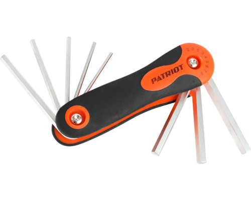 Набор ключей PATRIOT SKH-8F, шестигранные складные, 2-2.5-3-4-5-6-7-8мм, CRV, 8-в-1 350002010